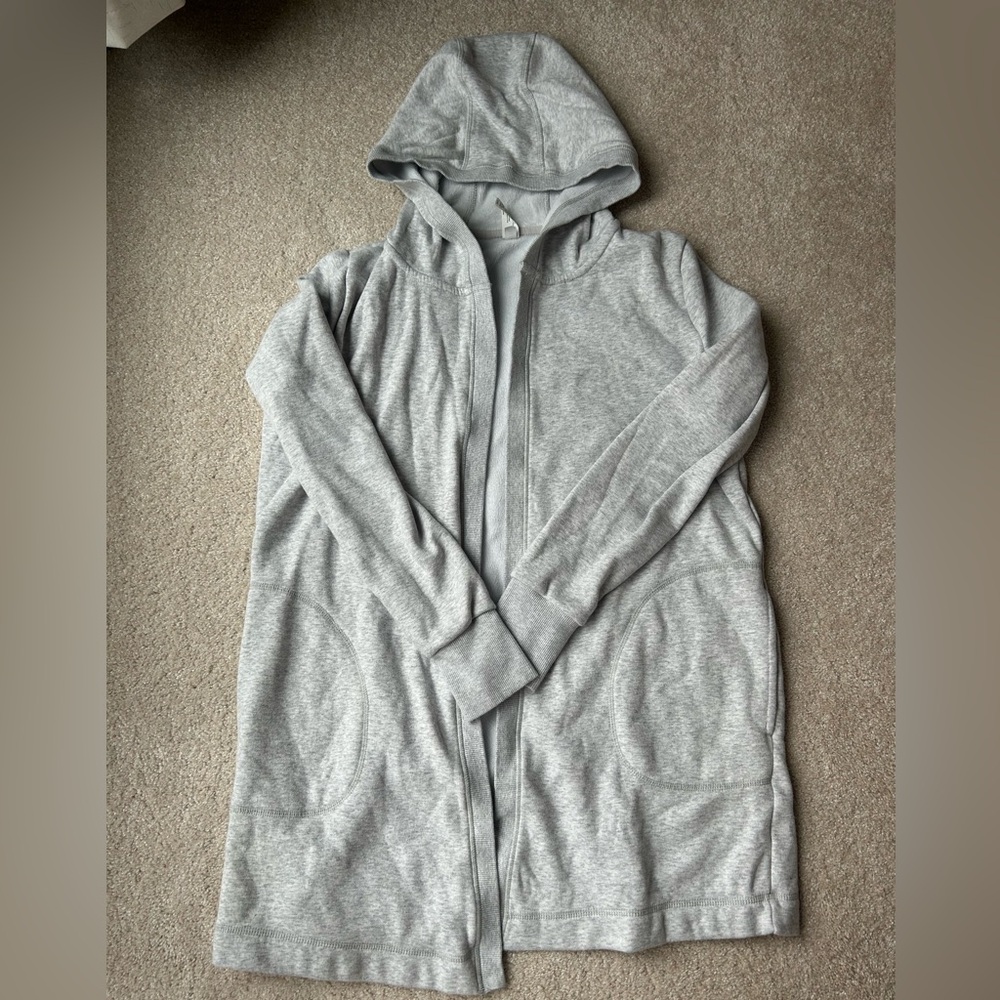 Gray Hooded Cardigan